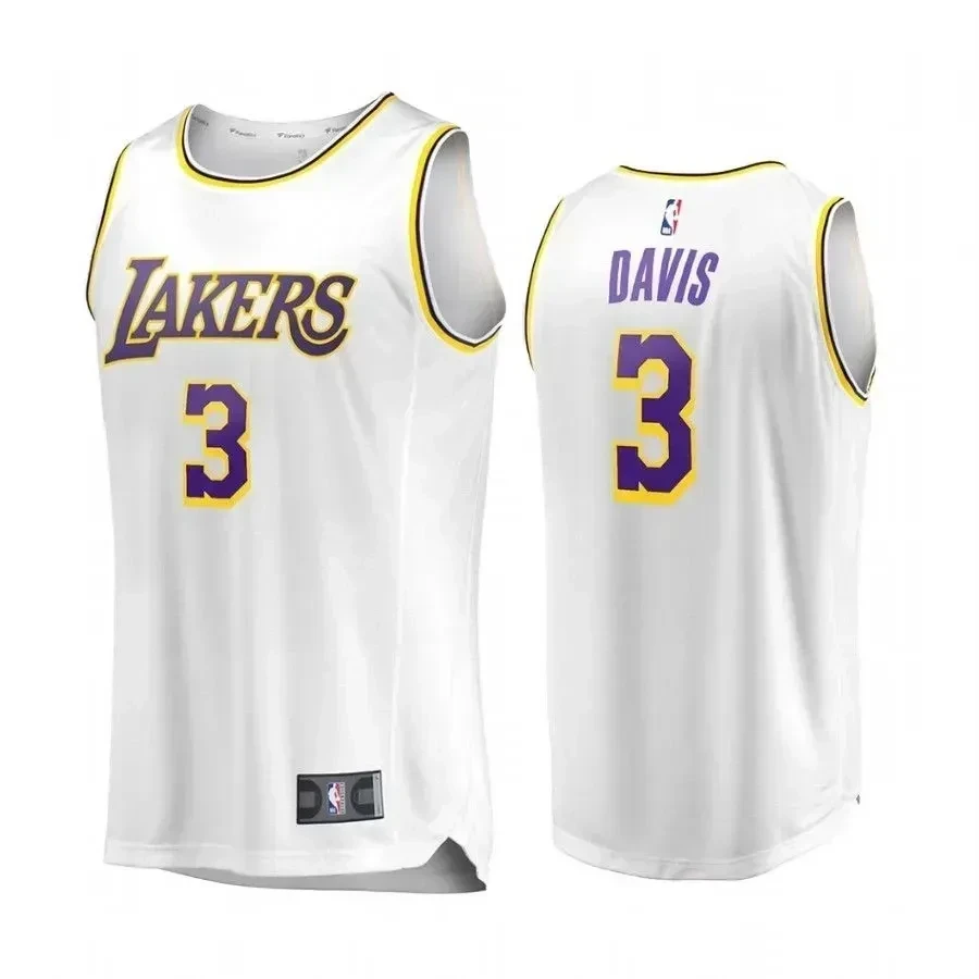 Men's Los Angeles Lakers Anthony Davis White Association Basketball Jersey - JS568 