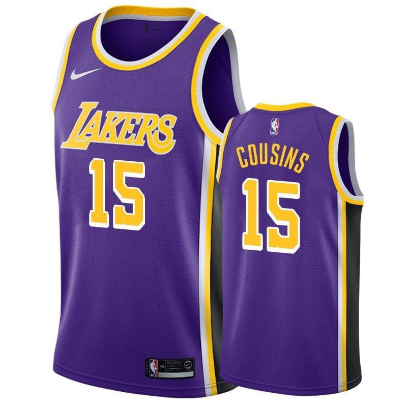 Men's Los Angeles Lakers Demarcus Cousins 15 Statet Basketball Jersey - JS421 