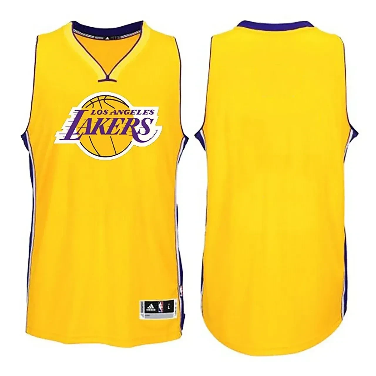 Men's Los Angeles Lakers Gold Blank Fashion Basketball Jersey - JS617 
