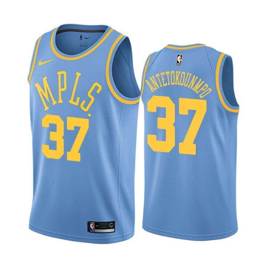 Men's Los Angeles Lakers Kostas Antetokounmpo 37 Blue Classic Basketball Jersey - JS222 