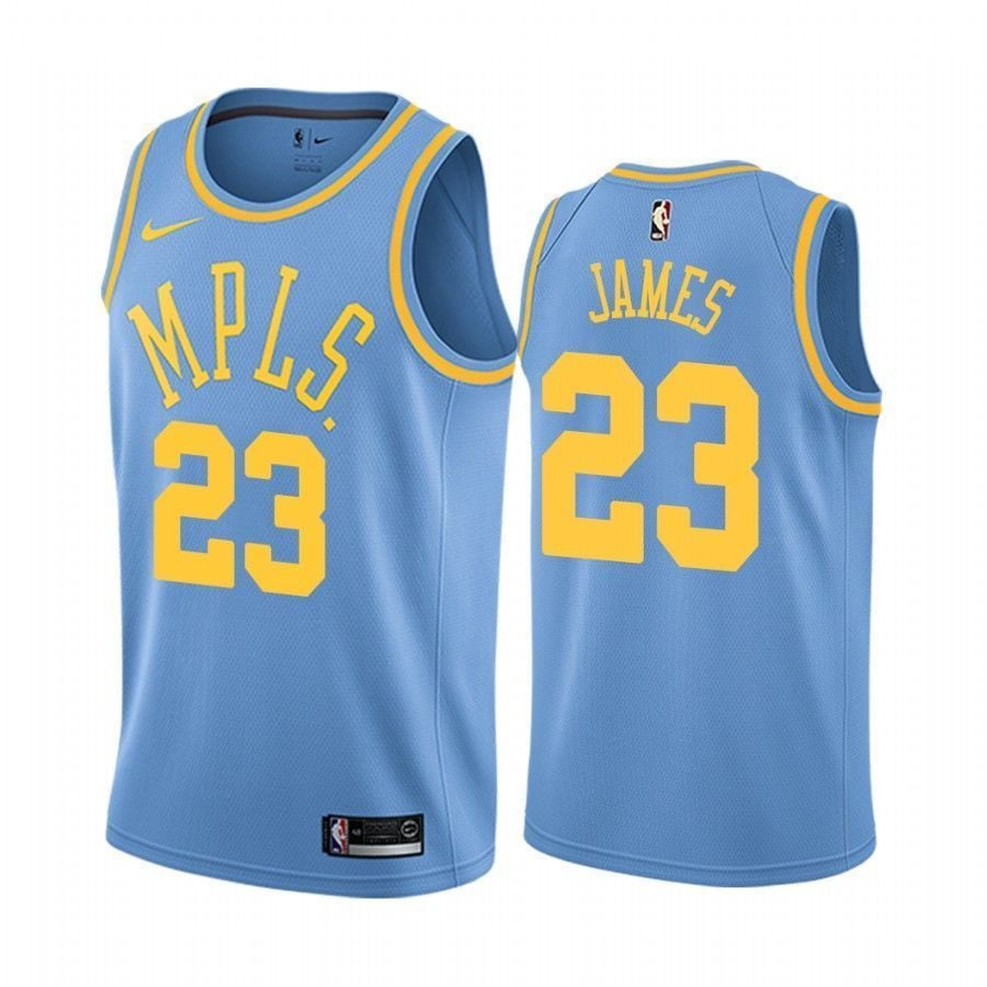 Men's Los Angeles Lakers Lebron James 23 Blue Classic Basketball Jersey - JS345 