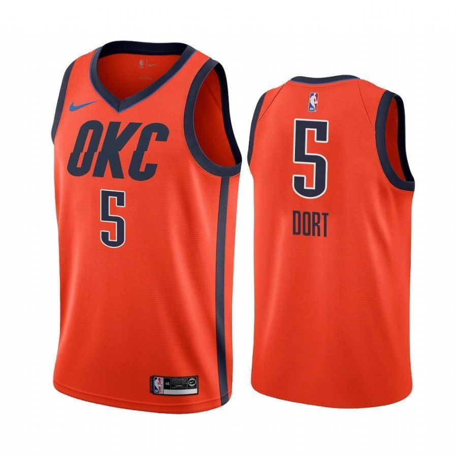 Men's Luguentz Dort Oklahoma City Thunder Orange Earned 5 Basketball Jersey - JS785 