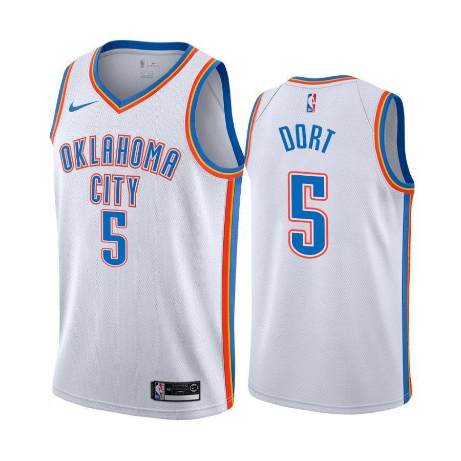 Men's Luguentz Dort Oklahoma City Thunder White Association 5 Basketball Jersey - JS938 