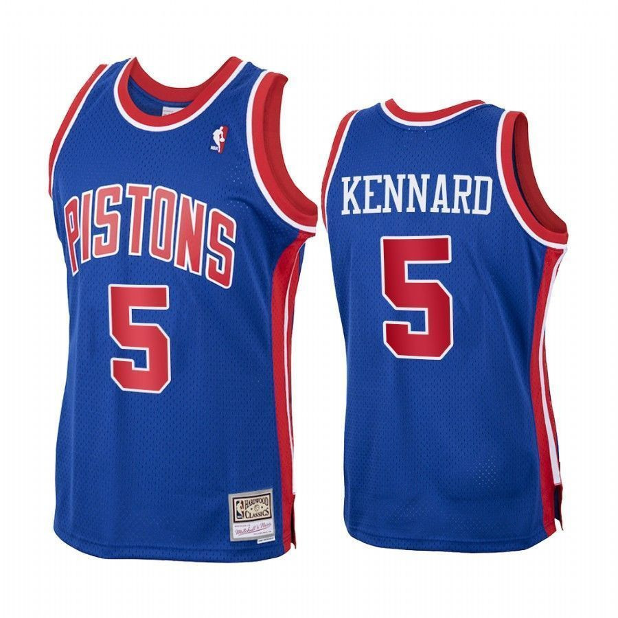 Men's Luke Kennard 5 Detroit Pistons Royal Hardwood Classics Basketball Jersey - JS415 