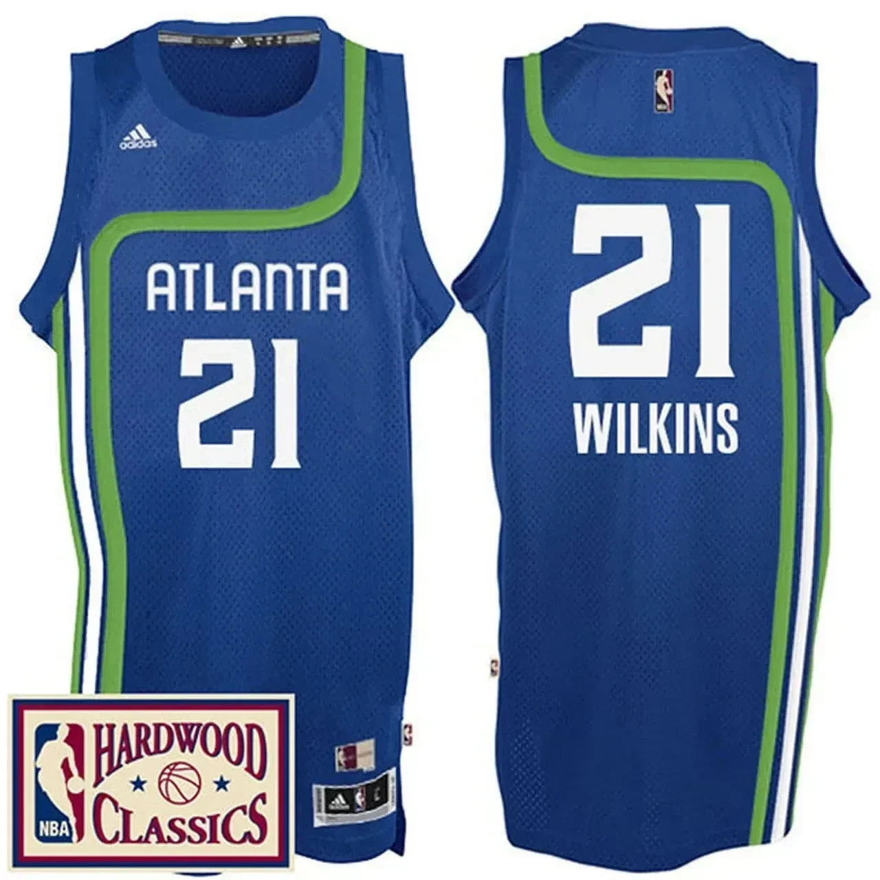 Men's Male 2016-17 Season Atlanta Hawks 21 Hardwood Classics Throwback Royal Jersey Dominique Wilkins Jersey - JS554 