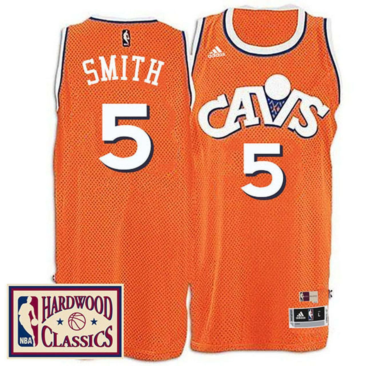 Men's Male 2016-17 Season Cleveland Cavaliers 5 Hardwood Classics Throwback Orange Basketball Jersey J.r. Smith Basketball Jersey - JS196