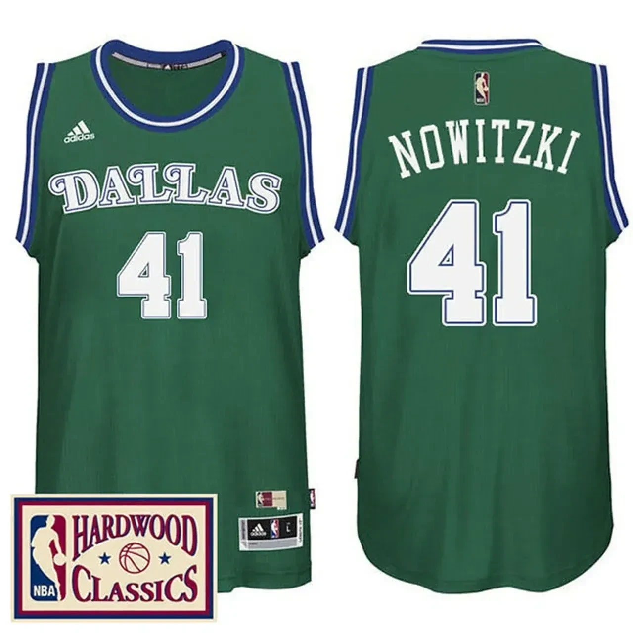 Men's Male 2016-17 Season Dallas Mavericks 41 Hardwood Classics Throwback Green Basketball Jersey Dirk Nowitzki Basketball Jersey - JS754 