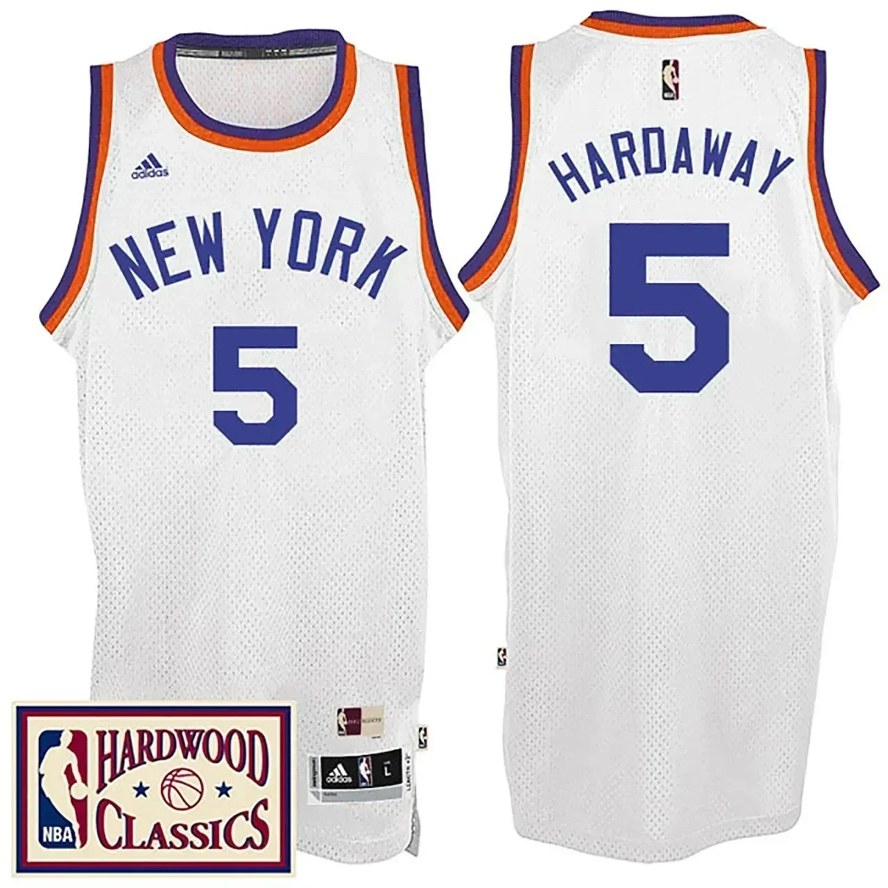Men's Male 2016-17 Season New York Knicks 5 Hardwood Classics Throwback White Basketball Jersey Tim Hardaway Basketball Jersey - JS470 