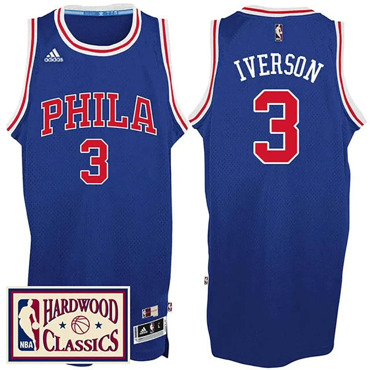 Men's Male 2016-17 Season Philadelphia 76ers 3 Hardwood Classics Throwback Royal Basketball Jersey Allen Iverson Basketball Jersey - JS817 
