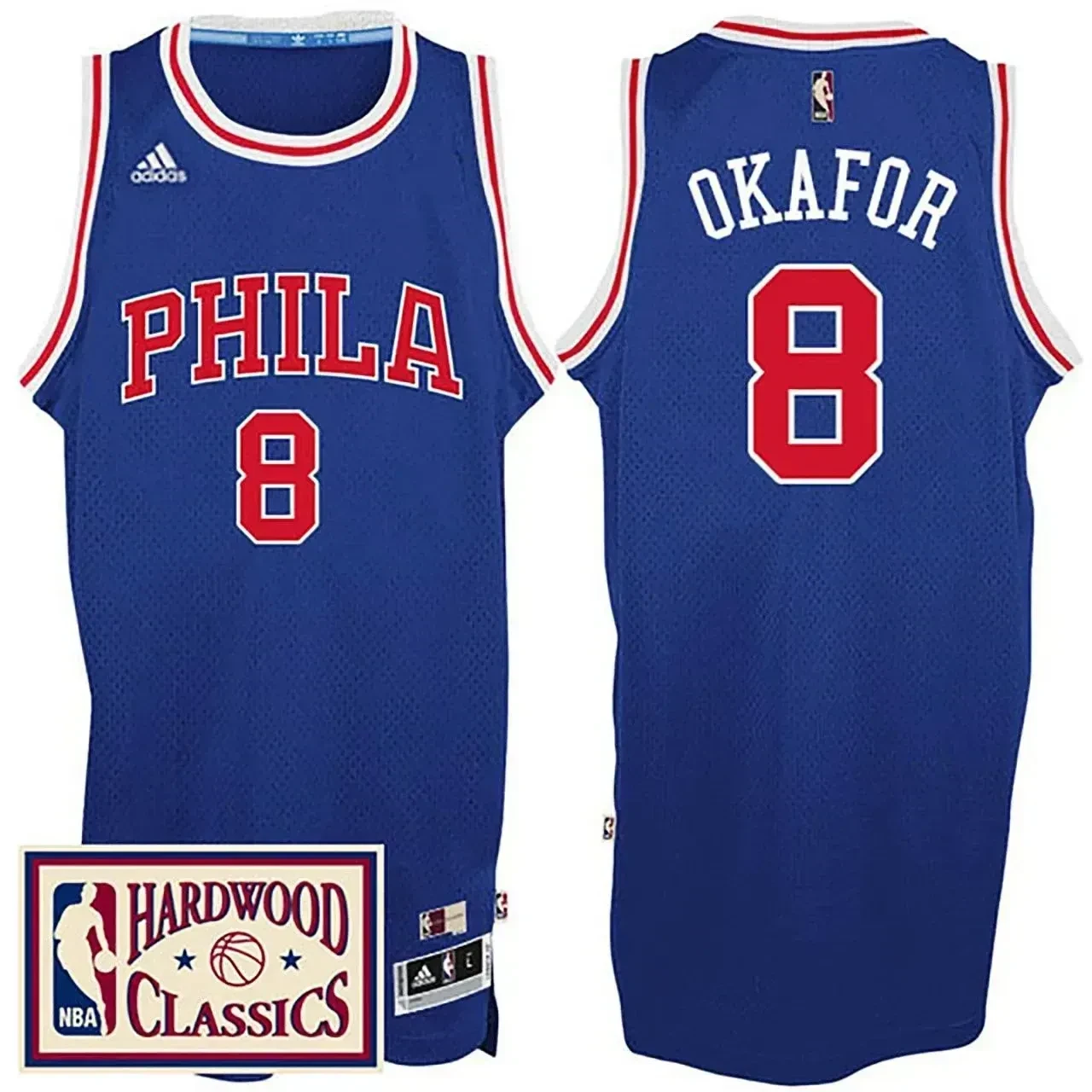 Men's Male 2016-17 Season Philadelphia 76ers 8 Hardwood Classics Throwback Royal Basketball Jersey Jahlil Okafor Basketball Jersey - JS965 