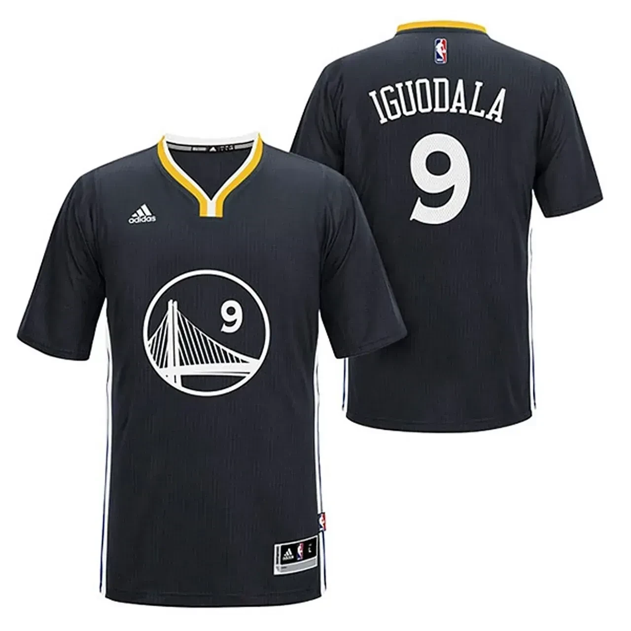 Men's Male Andre Iguodala Golden State Warriors 9 2014-15 New Swingman Black Basketball Jersey With Sleeves Basketball Jersey - JS820 