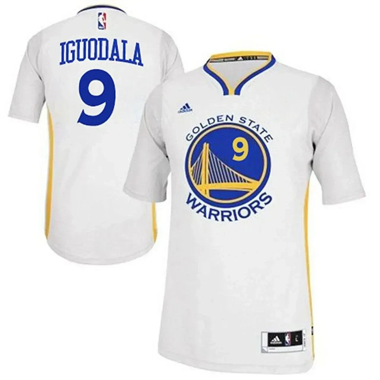 Men's Male Andre Iguodala Golden State Warriors 9 2014-15 New Swingman White Basketball Jersey With Sleeves Basketball Jersey - JS803 