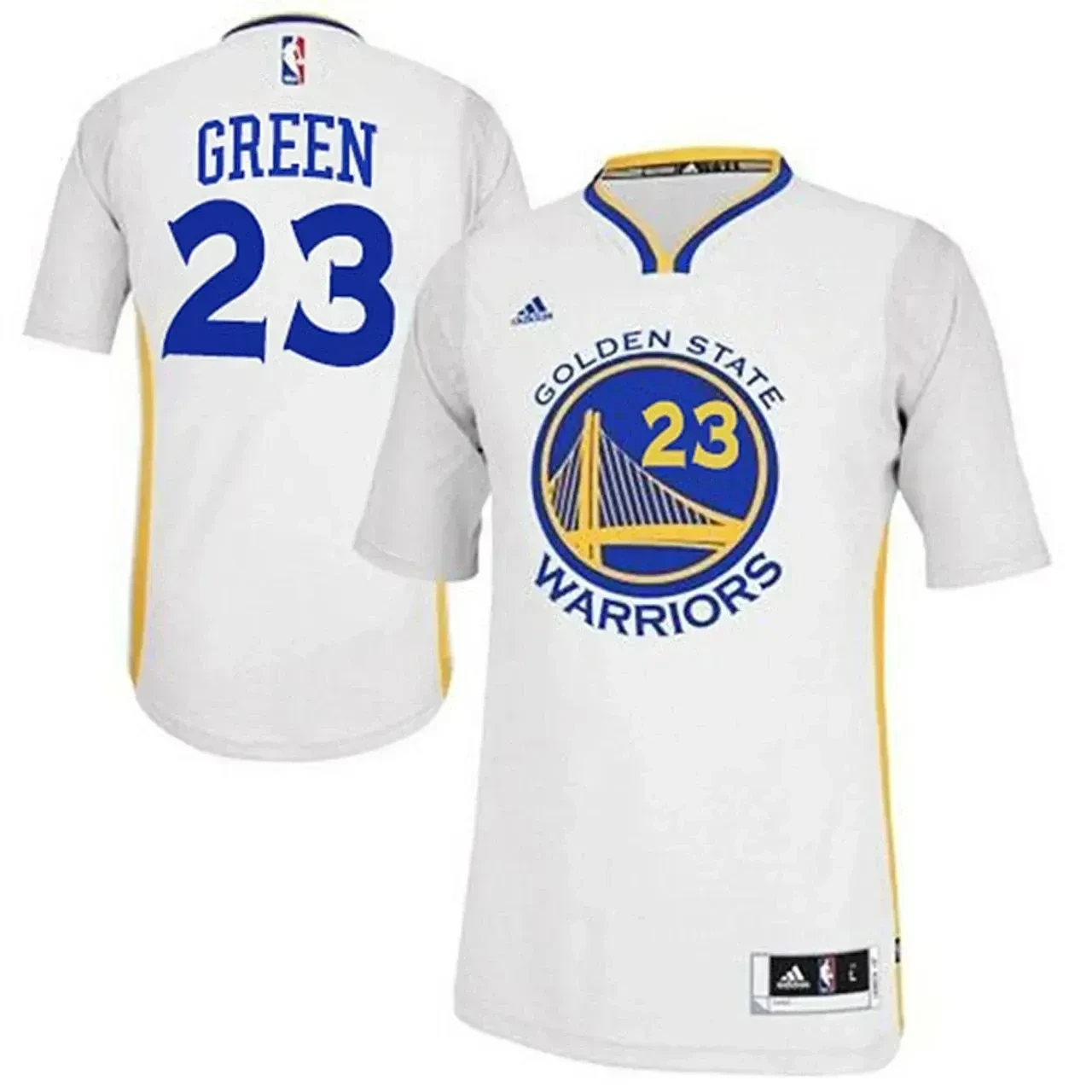 Men's Male Draymond Green Golden State Warriors 23 2014-15 New Swingman White Basketball Jersey With Sleeves Basketball Jersey - JS164 
