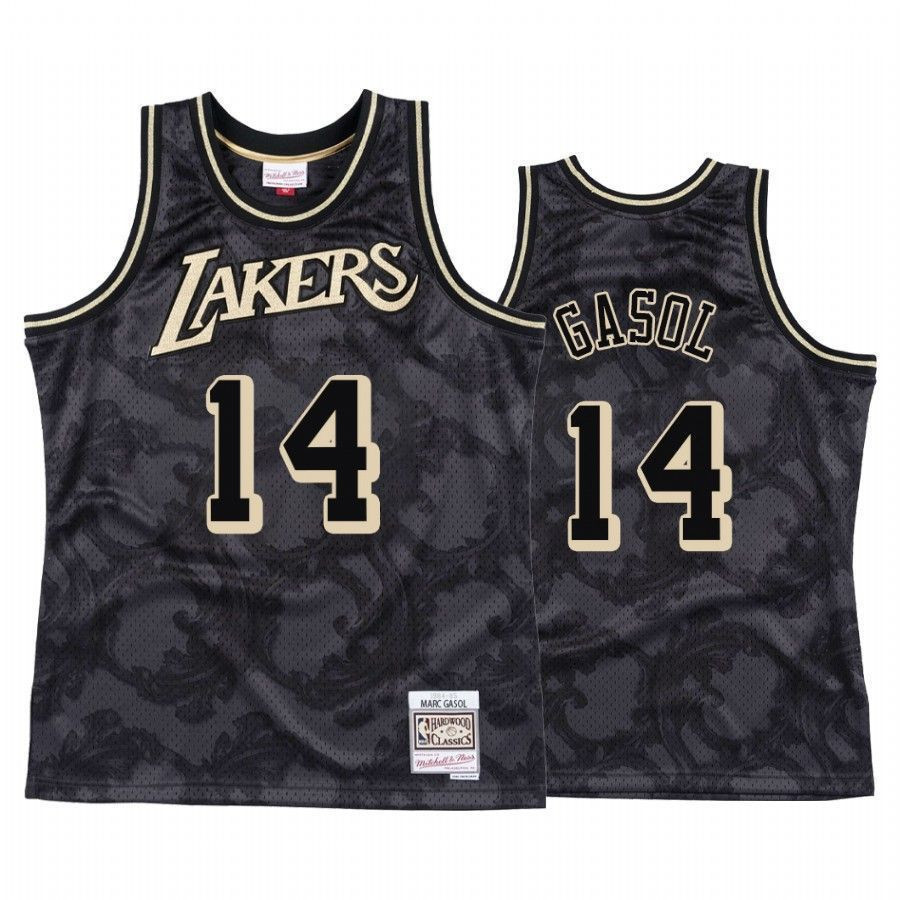 Men's Marc Gasol 14 Los Angeles Lakers Black Toile Basketball Jersey - JS579 
