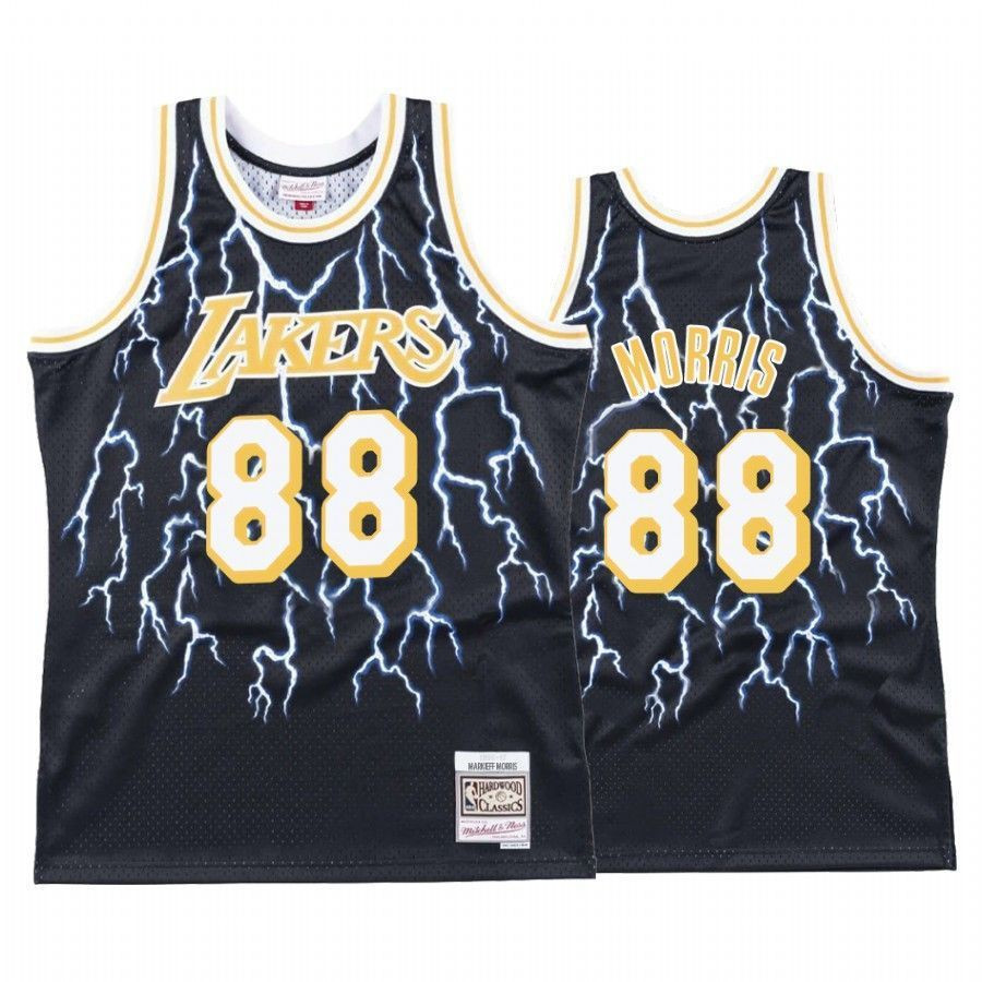 Men's Markieff Morris 88 Los Angeles Lakers Black Lightning Basketball Jersey - JS733 