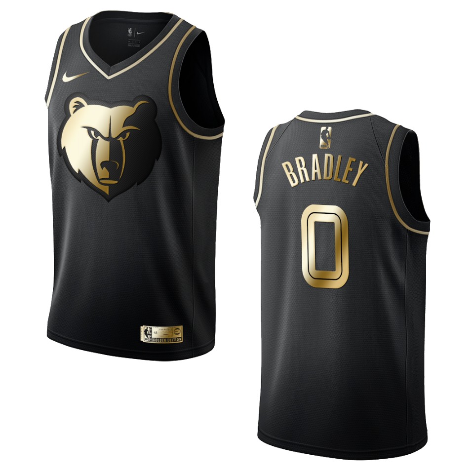 Men’s Memphis Grizzlies #0 Avery Bradley Golden Edition Basketball Jersey – Black