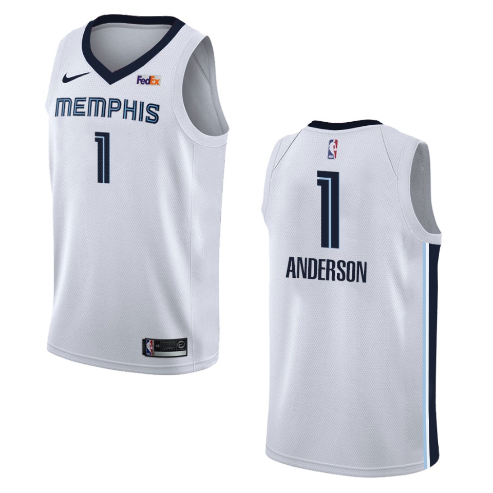 Men's Memphis Grizzlies #1 Kyle Anderson Association Swingman Basketball Jersey - White