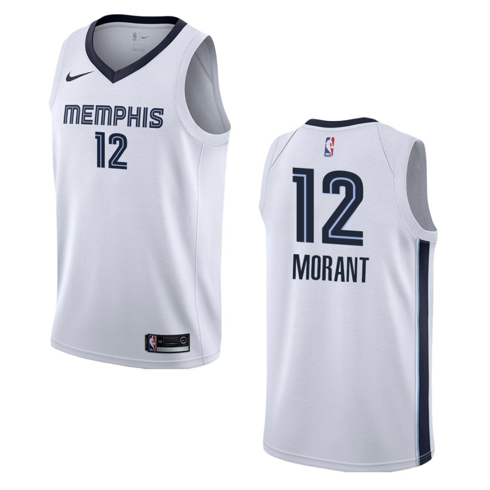 Men's Memphis Grizzlies #12 Ja Morant Association Swingman Basketball Jersey - White