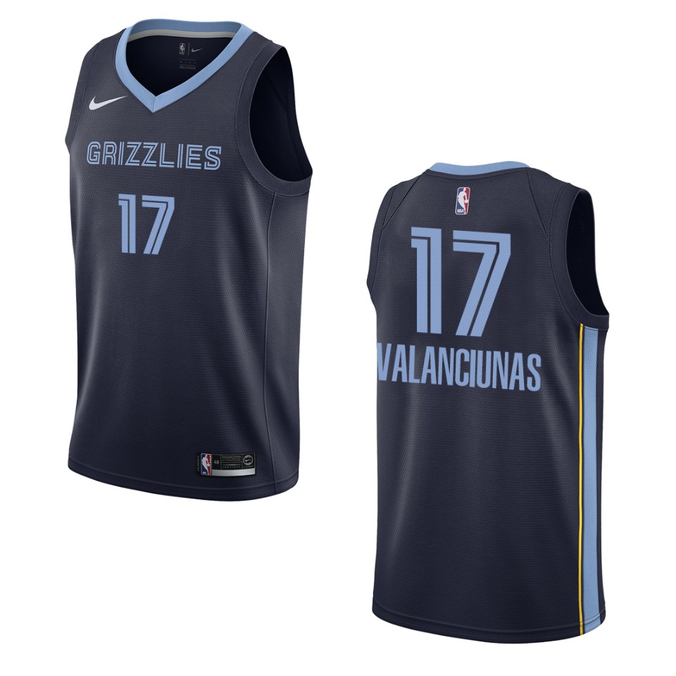 Men's Memphis Grizzlies #17 Jonas Valanciunas Icon Swingman Basketball Jersey - Navy