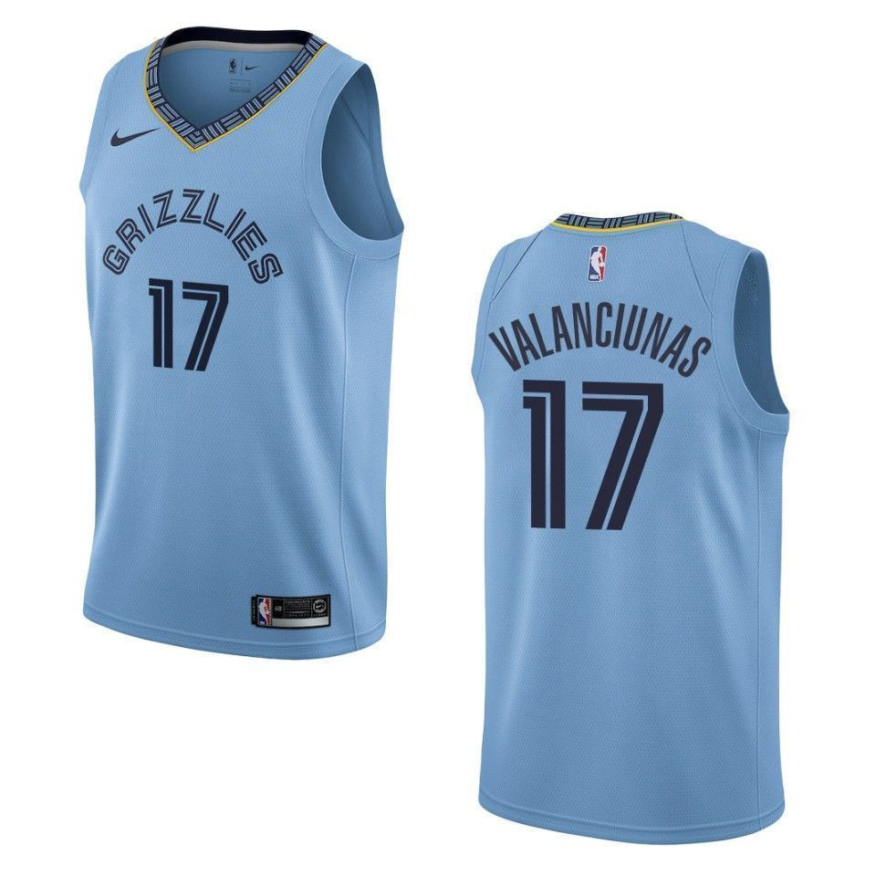 Men's Memphis Grizzlies 17 Jonas Valanciunas Statement Swingman Basketball Jersey - Blue - JS650 