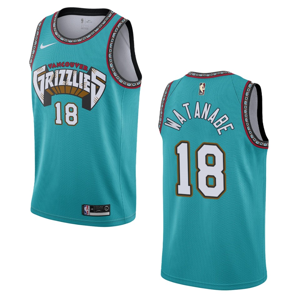 Men's Memphis Grizzlies #18 Yuta Watanabe Hardwood Classics Swingman Basketball Jersey - Teal