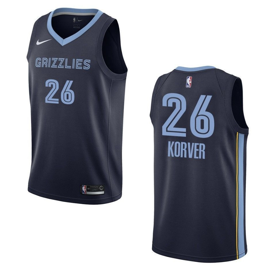 Men's Memphis Grizzlies 26 Kyle Korver Icon Swingman Basketball Jersey - Navy - JS381 