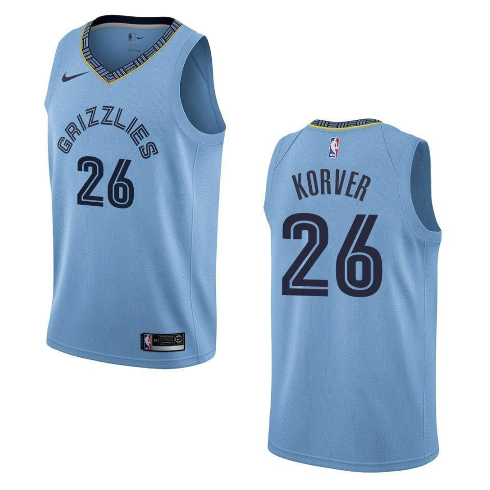Men's Memphis Grizzlies 26 Kyle Korver Statement Swingman Basketball Jersey - Blue - JS258 