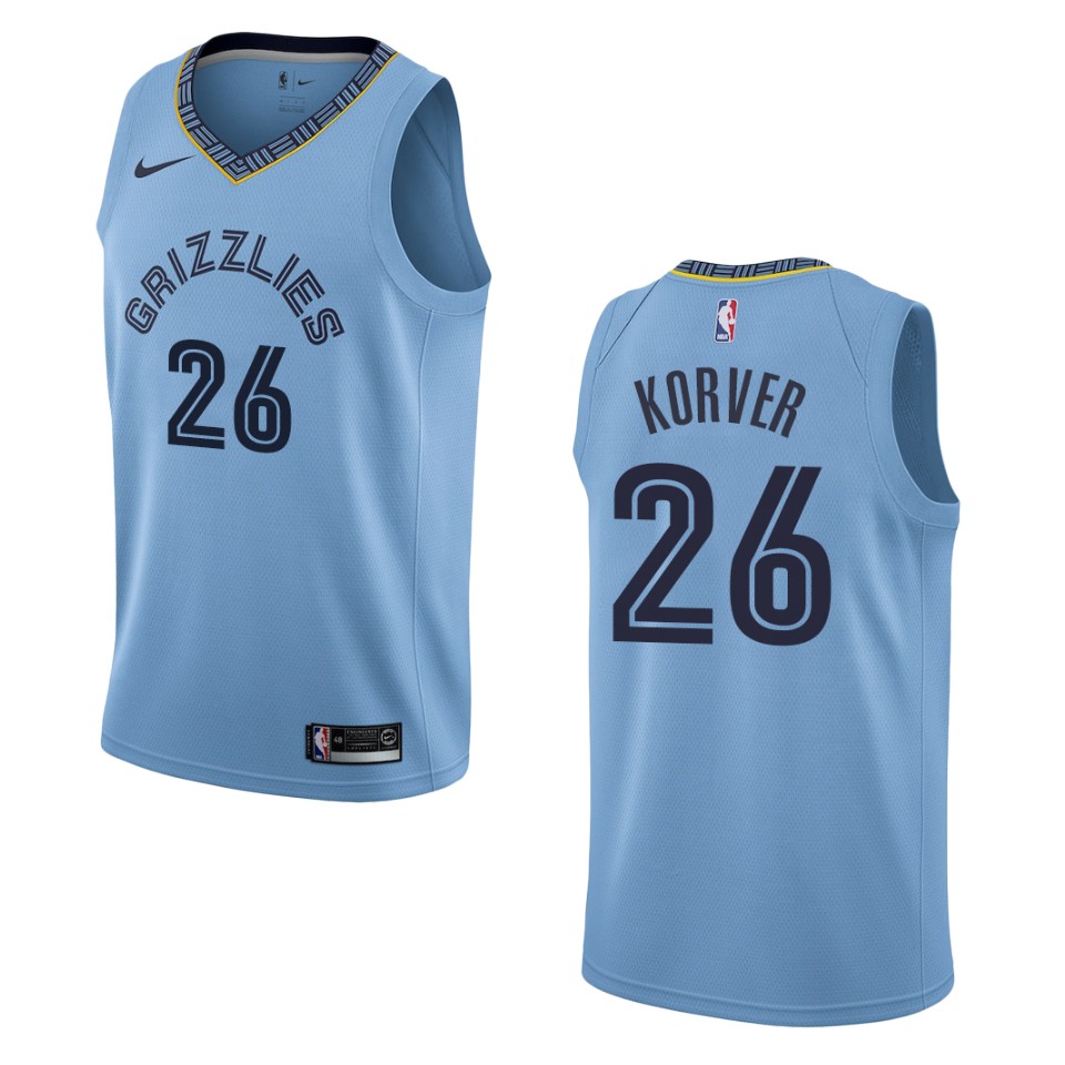 Men's Memphis Grizzlies #26 Kyle Korver Statement Swingman Basketball Jersey - Blue