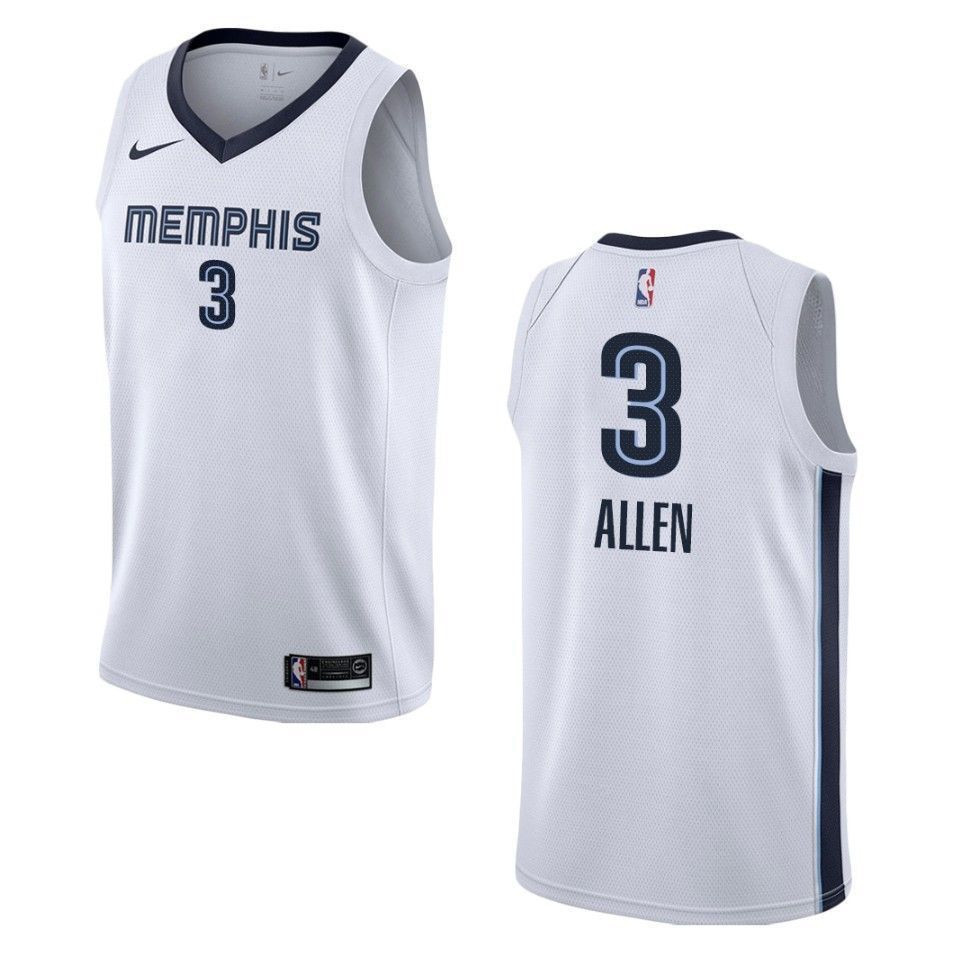 Men's Memphis Grizzlies 3 Grayson Allen Association Swingman Basketball Jersey - White - JS427 