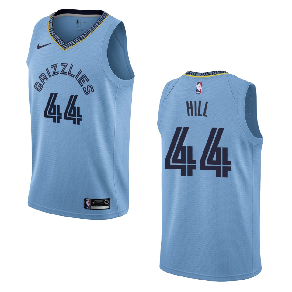 Men's Memphis Grizzlies #44 Solomon Hill Statement Swingman Basketball Jersey - Blue