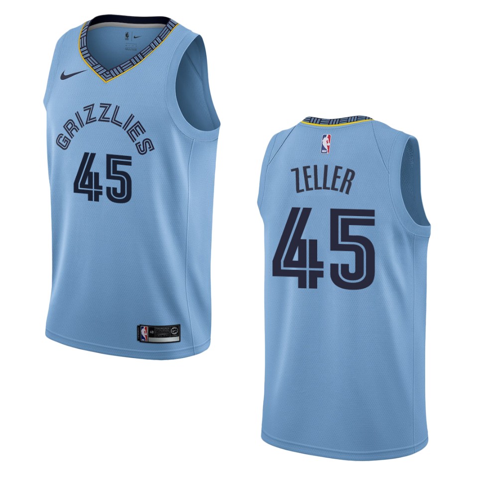 Men's Memphis Grizzlies #45 Tyler Zeller Statement Swingman Basketball Jersey - Blue