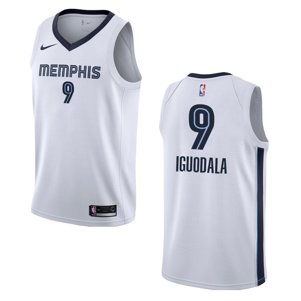 Men's Memphis Grizzlies #9 Andre Iguodala Association Swingman Basketball Jersey - White