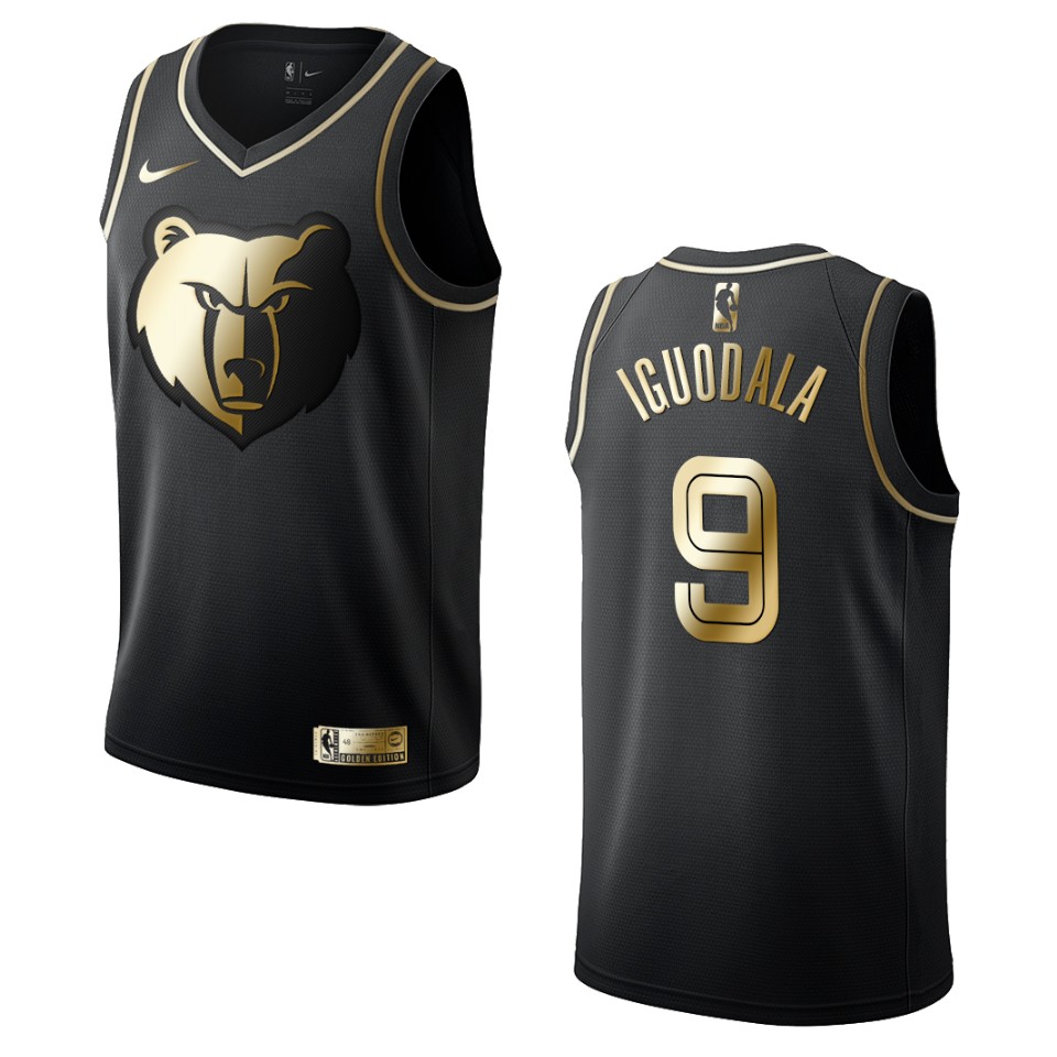 Men’s Memphis Grizzlies #9 Andre Iguodala Golden Edition Basketball Jersey – Black
