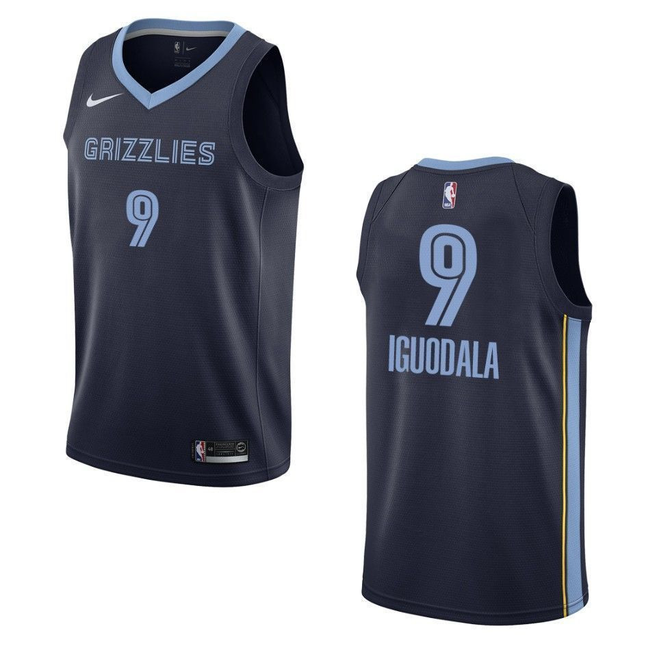 Men's Memphis Grizzlies 9 Andre Iguodala Icon Swingman Basketball Jersey - Navy - JS492 