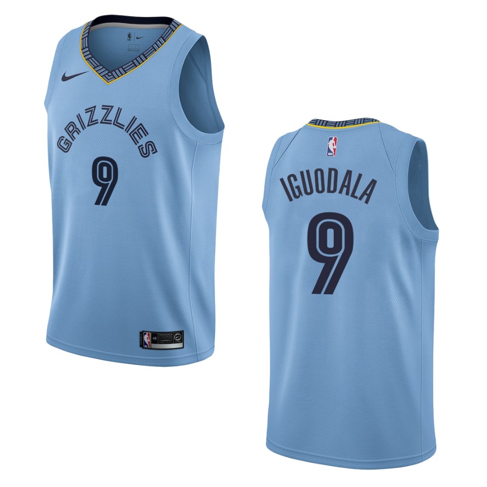 Men's Memphis Grizzlies #9 Andre Iguodala Statement Swingman Basketball Jersey - Blue