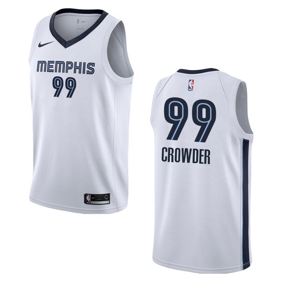 Men's Memphis Grizzlies 99 Jae Crowder Association Swingman Basketball Jersey - White - JS895 