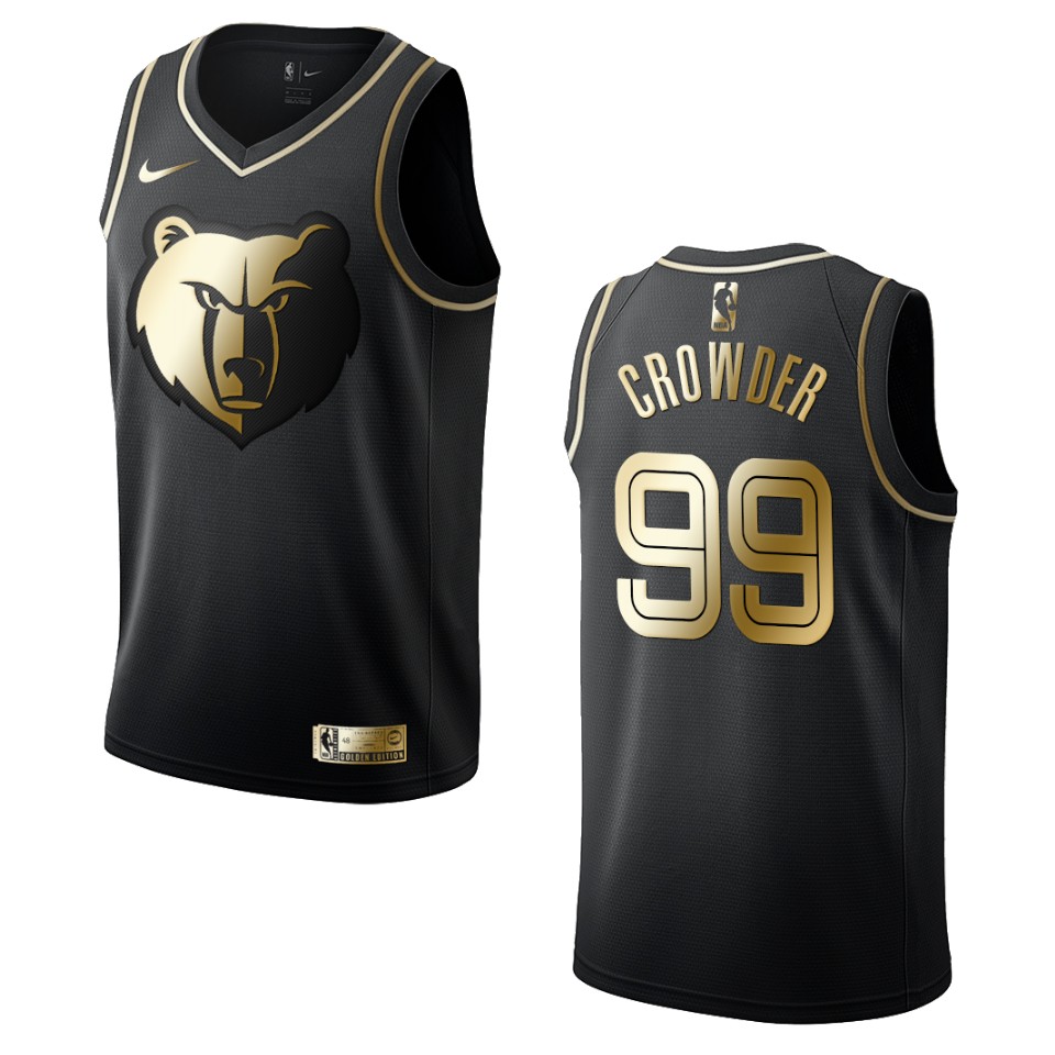 Men’s Memphis Grizzlies #99 Jae Crowder Golden Edition Basketball Jersey – Black