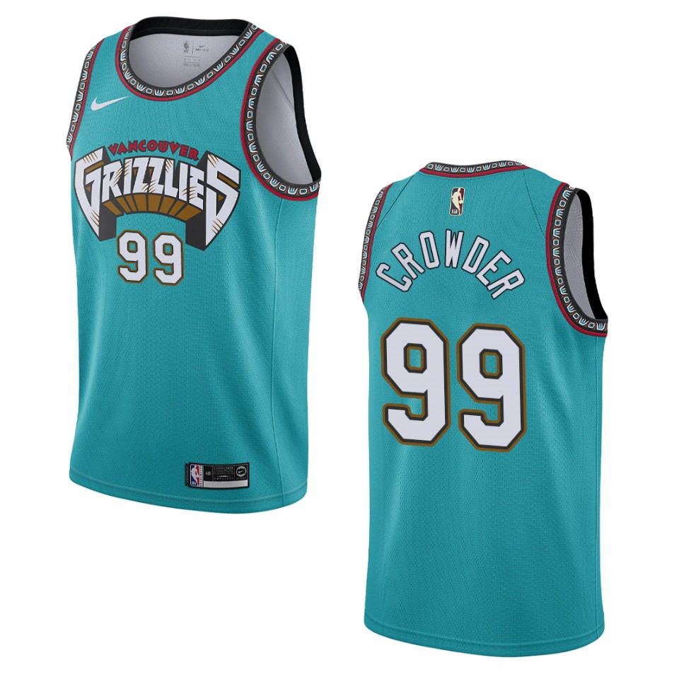 Men's Memphis Grizzlies #99 Jae Crowder Hardwood Classics Swingman Basketball Jersey - Teal