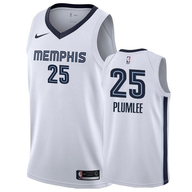 Men's Memphis Grizzlies Miles Plumlee 25 Association Basketball Jersey - JS488 