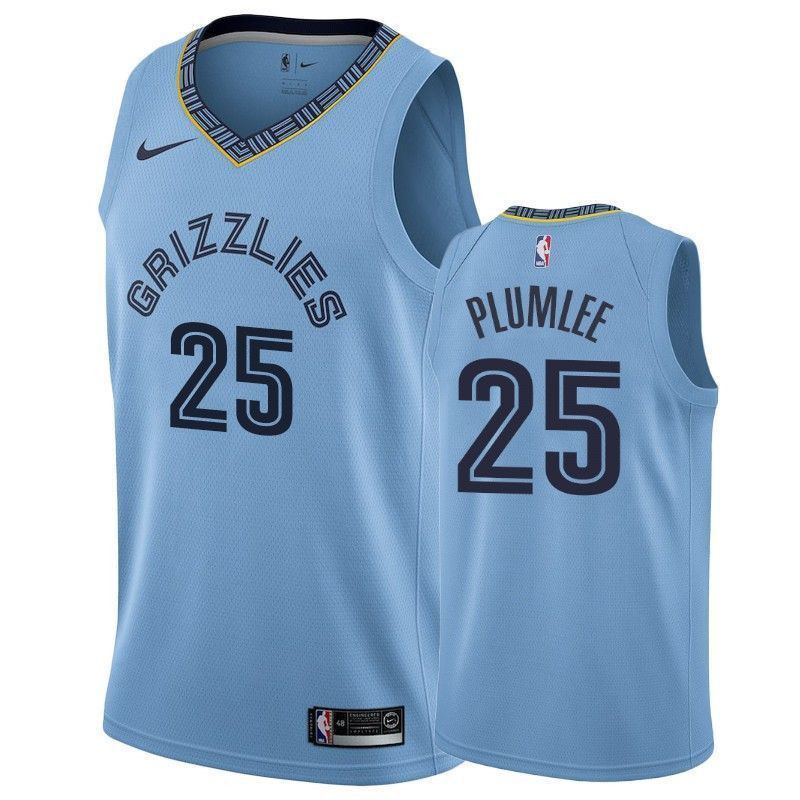 Men's Memphis Grizzlies Miles Plumlee 25 Statet Basketball Jersey - JS729 