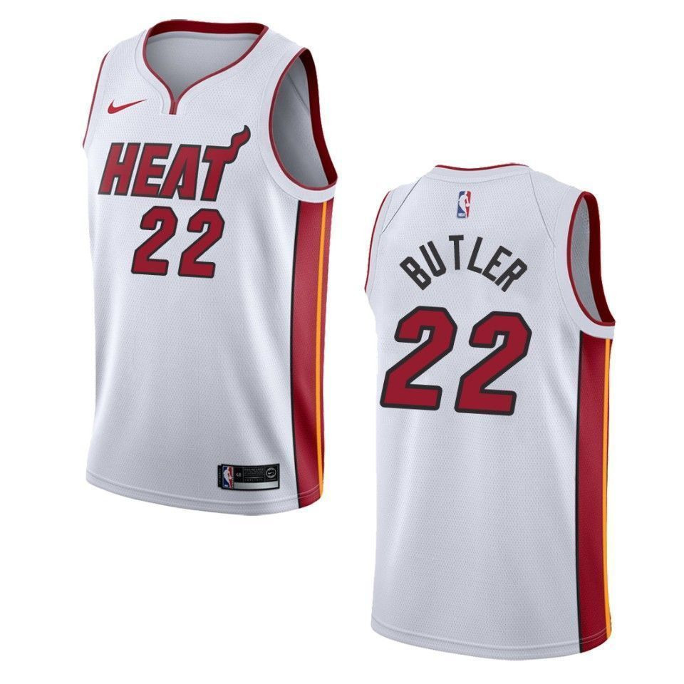 Men's Miami Heat 22 Jimmy Butler Association Swingman Basketball Jersey - White - JS361 