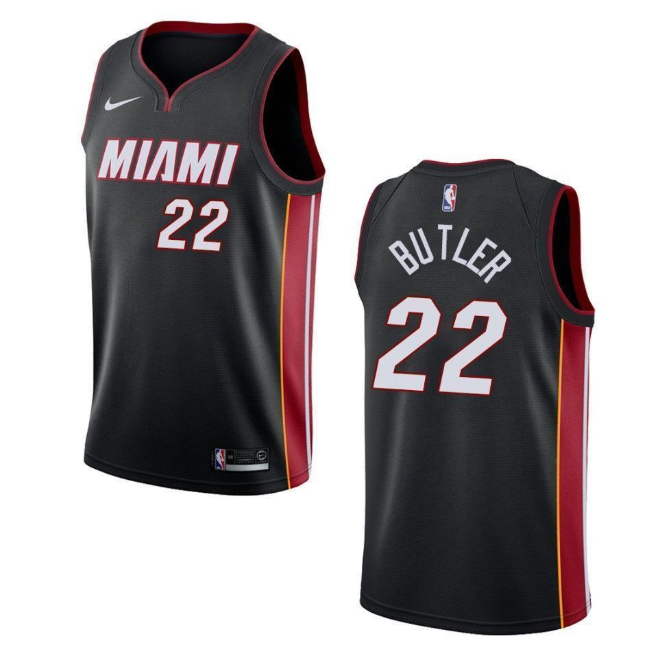 Men's Miami Heat 22 Jimmy Butler Icon Swingman Basketball Jersey - Black - JS266 