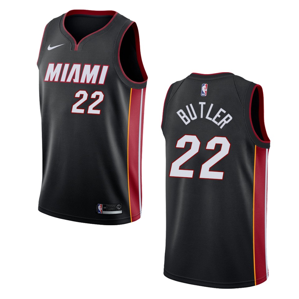 Men's Miami Heat #22 Jimmy Butler Icon Swingman Basketball Jersey - Black