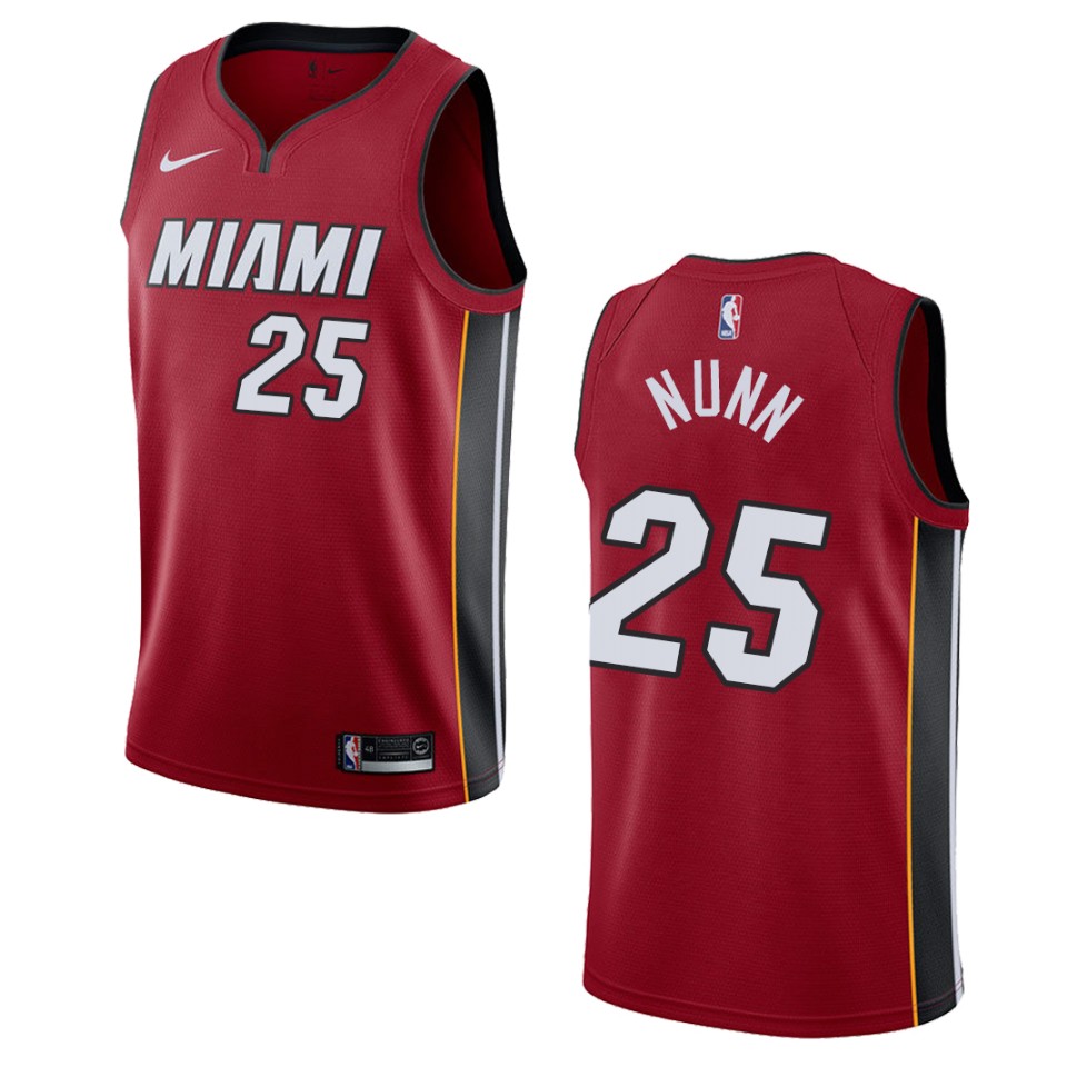 Men's Miami Heat #25 Kendrick Nunn Statement Swingman Basketball Jersey - Red