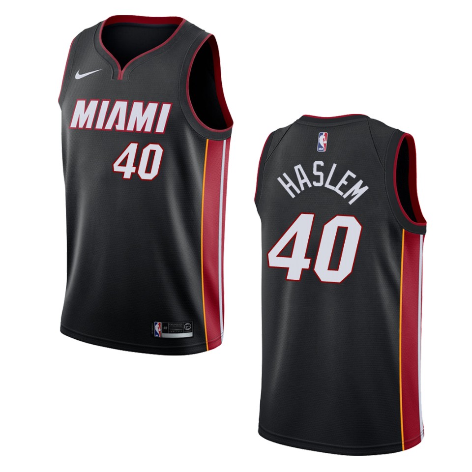 Men's Miami Heat #40 Udonis Haslem Icon Swingman Basketball Jersey - Black
