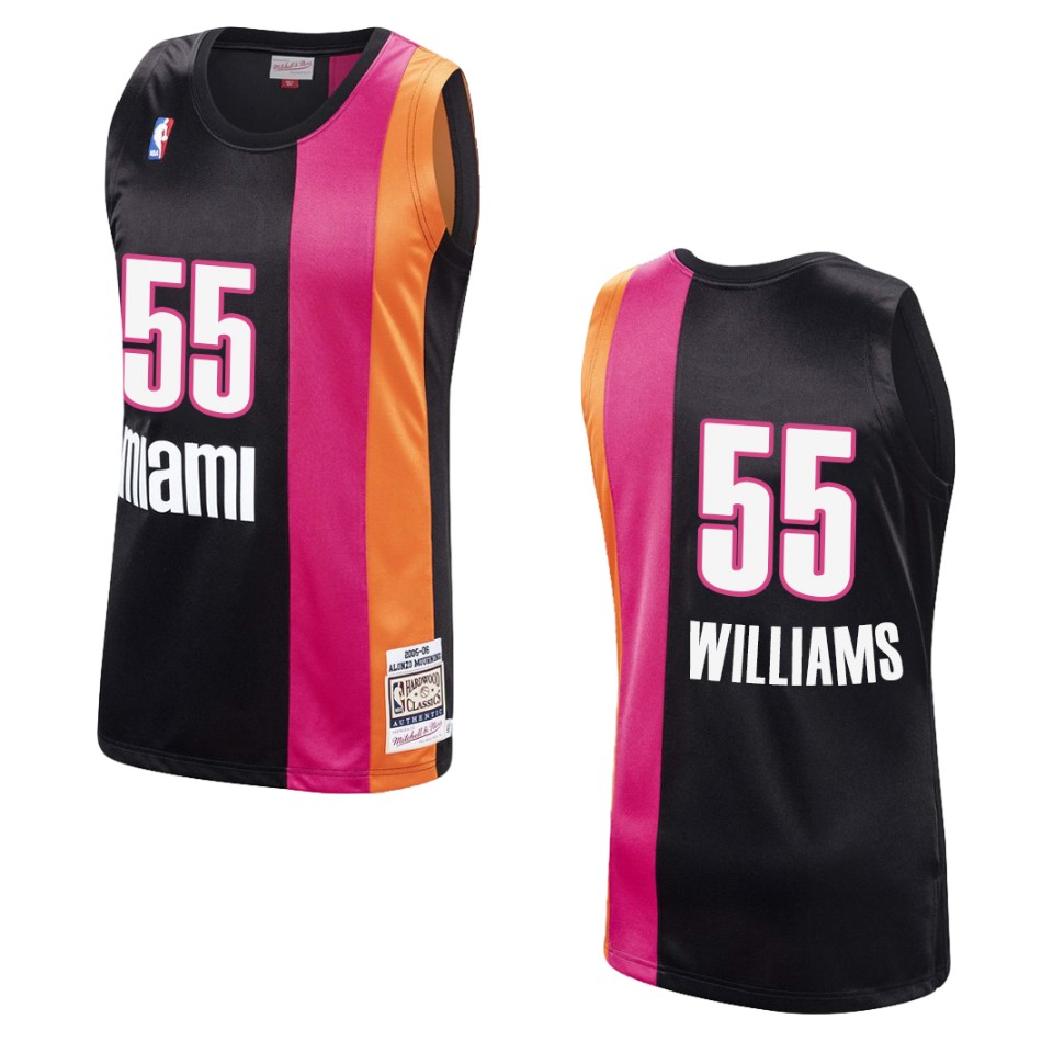 Men's Miami Heat #55 Jason Williams Hardwood Classics Swingman Basketball Jersey - Black