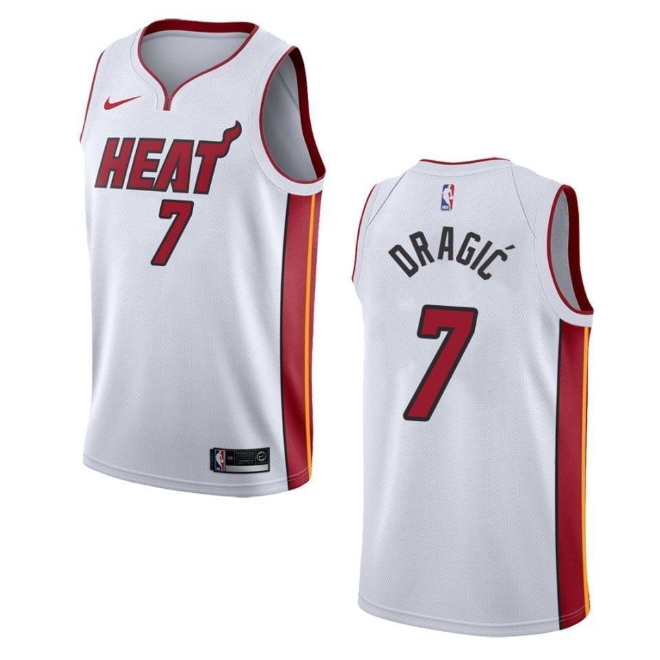 Men's Miami Heat 7 Goran Dragic Association Swingman Basketball Jersey - White - JS570 