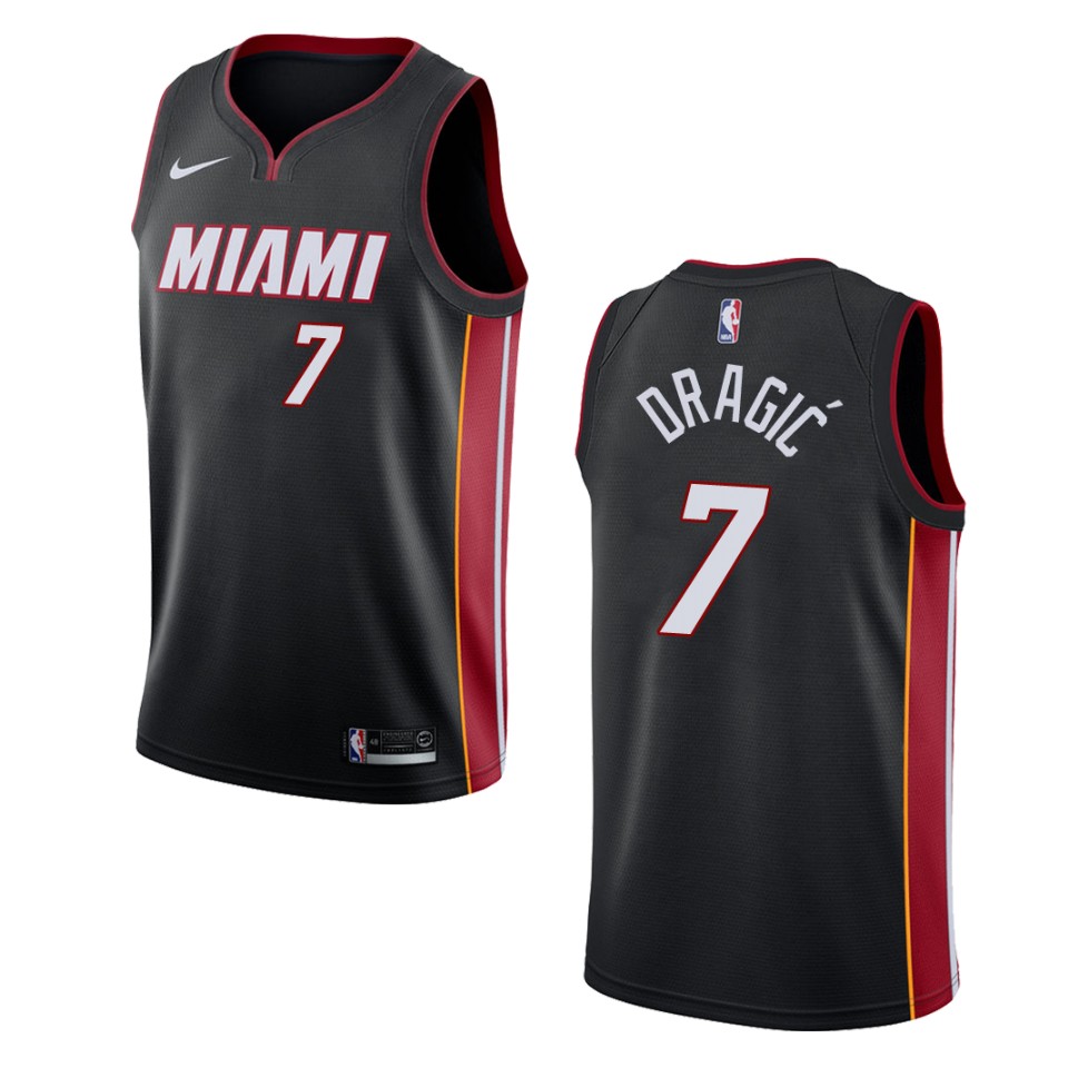 Men's Miami Heat #7 Goran Dragic Icon Swingman Basketball Jersey - Black