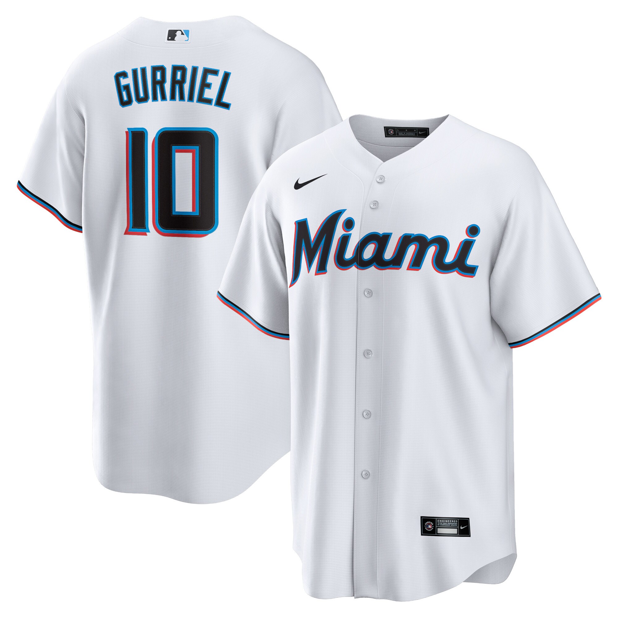 Men's Miami Marlins Yuli Gurriel White Player Baseball Jersey 