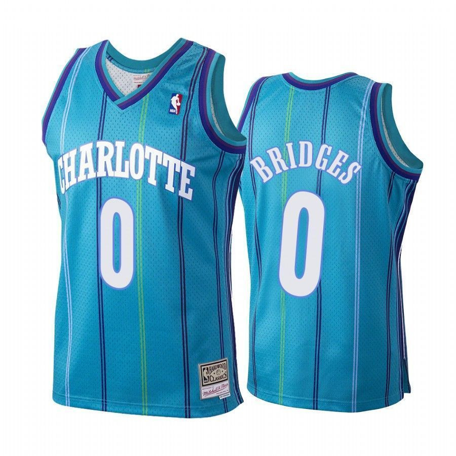 Men's Miles Bridges 0 Charlotte Hornets Hardwood Classics Basketball Jersey Teal - JS920 